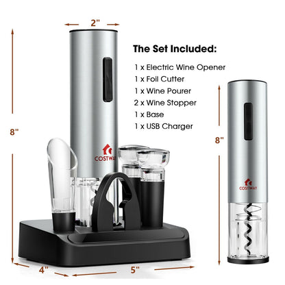 6-in-1 Electric Wine Bottle Opener Set with Foil Cutter New Era Fashion LLc