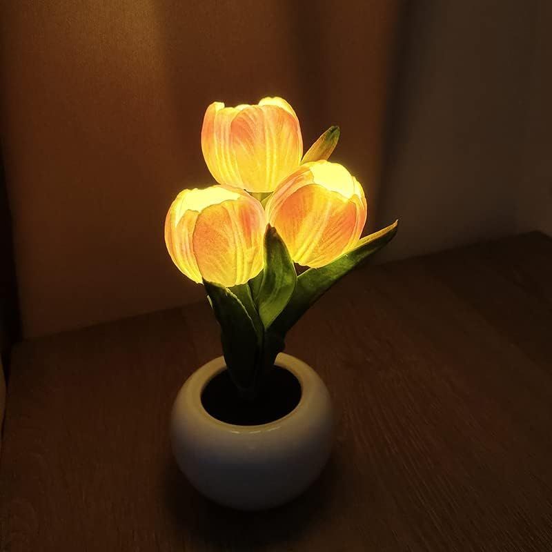 Tulip Lamp - LED Replica Tulip Table Lamp with Flower Vase for Desktop Decoration. Suitable for home, living room, desktop decoration, holiday gifts, atmosphere decoration lamps. Powered by USB New Era Fashion LLc