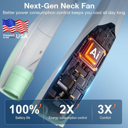 Neck Fan, 6 Speeds Adjustable Portable Personal Fan Rechargeable, Faster Cooling Wearable Fan, Ultra Quiet for Home, Office, Travel, Outdoor New Era Fashion LLc