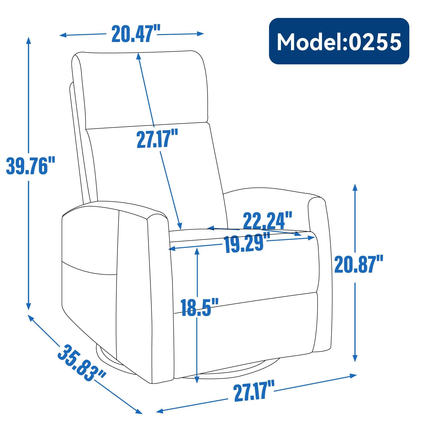Heat Massage Manual Recliner Chair with Rocker and Swivel in Fabric for Living Room, Beige New Era Fashion LLc