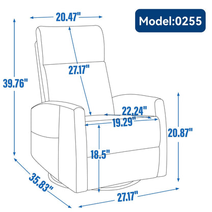 Heat Massage Manual Recliner Chair with Rocker and Swivel in Fabric for Living Room, Beige New Era Fashion LLc
