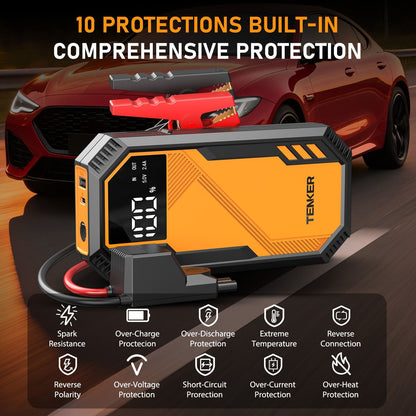 5000A Car Jump Starter 7.2L Gas or 6.5L Diesel 44.4W Portable Power Bank LED Flashlight 12V Jumper Box 10 Protections Built in Comprehensive Protection New Era Fashion LLc