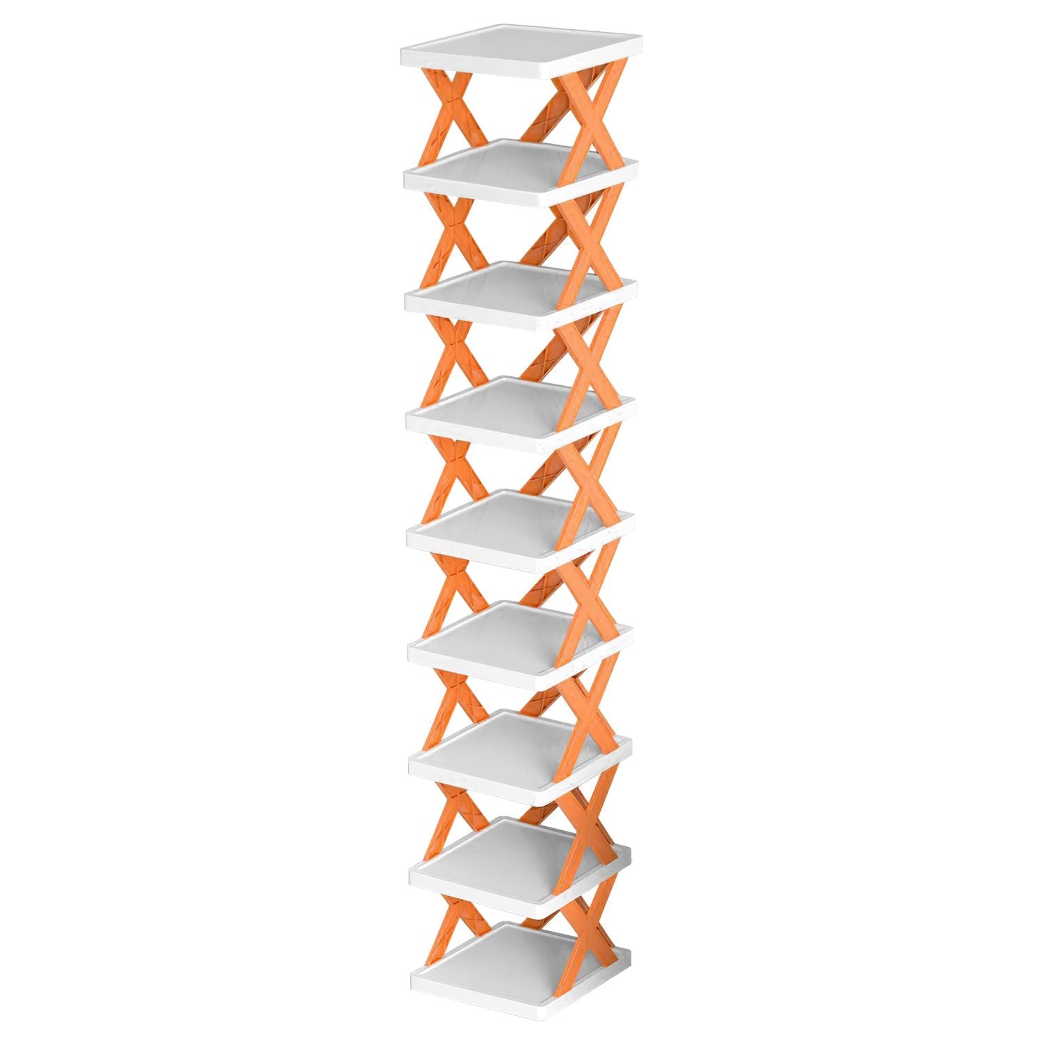 9Tier Narrow Entryway Shoe Rack Plastic Vertical Shoe Organizer Space Saving Free Standing Shoes Storage Shelf Closet Hallway New Era Fashion LLc