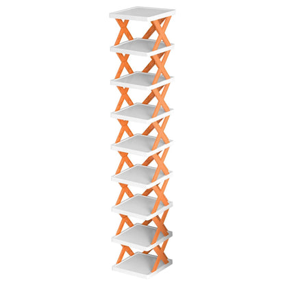 9Tier Narrow Entryway Shoe Rack Plastic Vertical Shoe Organizer Space Saving Free Standing Shoes Storage Shelf Closet Hallway New Era Fashion LLc