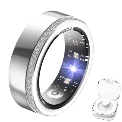 New Smart Ring Elegant Smart Jewelry for Women, Luxury Diamond Fitness Ring with Visible Circuitry Design, All-Day Health Monitoring, IP68 Waterproof, iOS Android Compatible New Era Fashion LLc