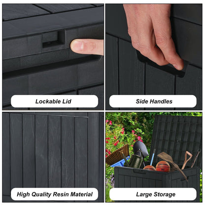 31 Gallon Resin Deck Box, Waterproof UV Resistant Outdoor Storage Box for Garden, Indoor New Era Fashion LLc