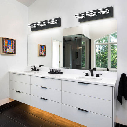 Matte Black Vanity Light Fixtures 3 Lights Up and Down LED Modern Bathroom Vanity Lights Over Mirror Acrylic Black Bath Wall Lighting New Era Fashion LLc