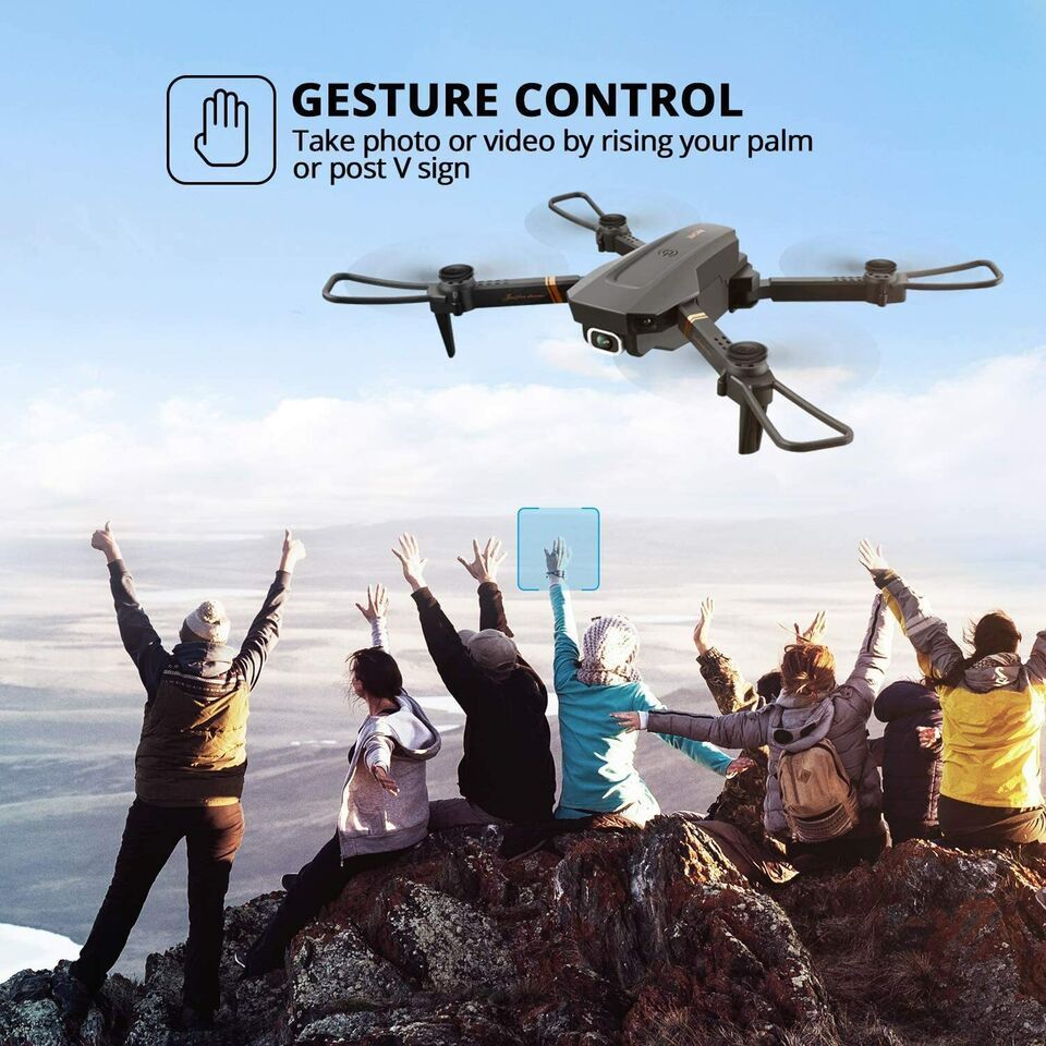 4DRC V4 Drone with 1080P HD Camera for Adults and Kids, Foldable Quadcopter with Wide Angle FPV Live Video, Trajectory Flight, App Control,Optical Flow, Altitude Hold and 2 Modular Batteries New Era Fashion LLc