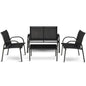 4 Pieces Patio Furniture Set with Glass Top Coffee Table New Era Fashion LLc