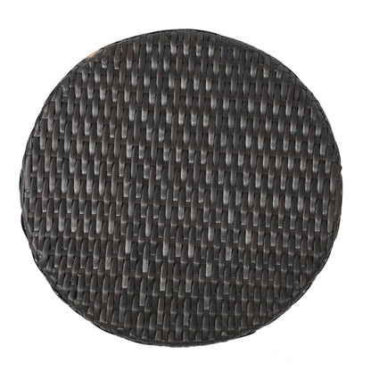 Outdoor 16-inch Multi-brown Wicker Hourgla Side Table New Era Fashion LLc