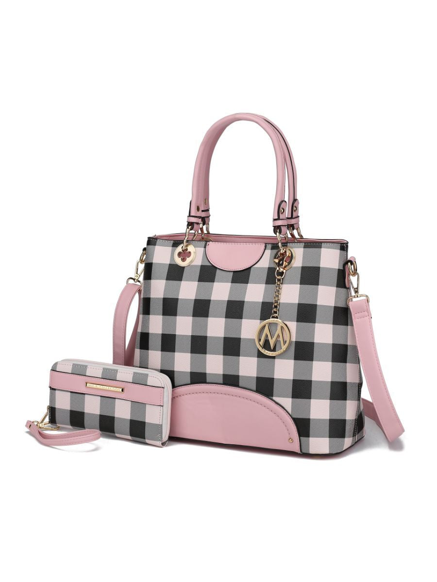 MKF Collection Gabriella Checkers Handbag with Wallet by Mia k New Era Fashion LLc