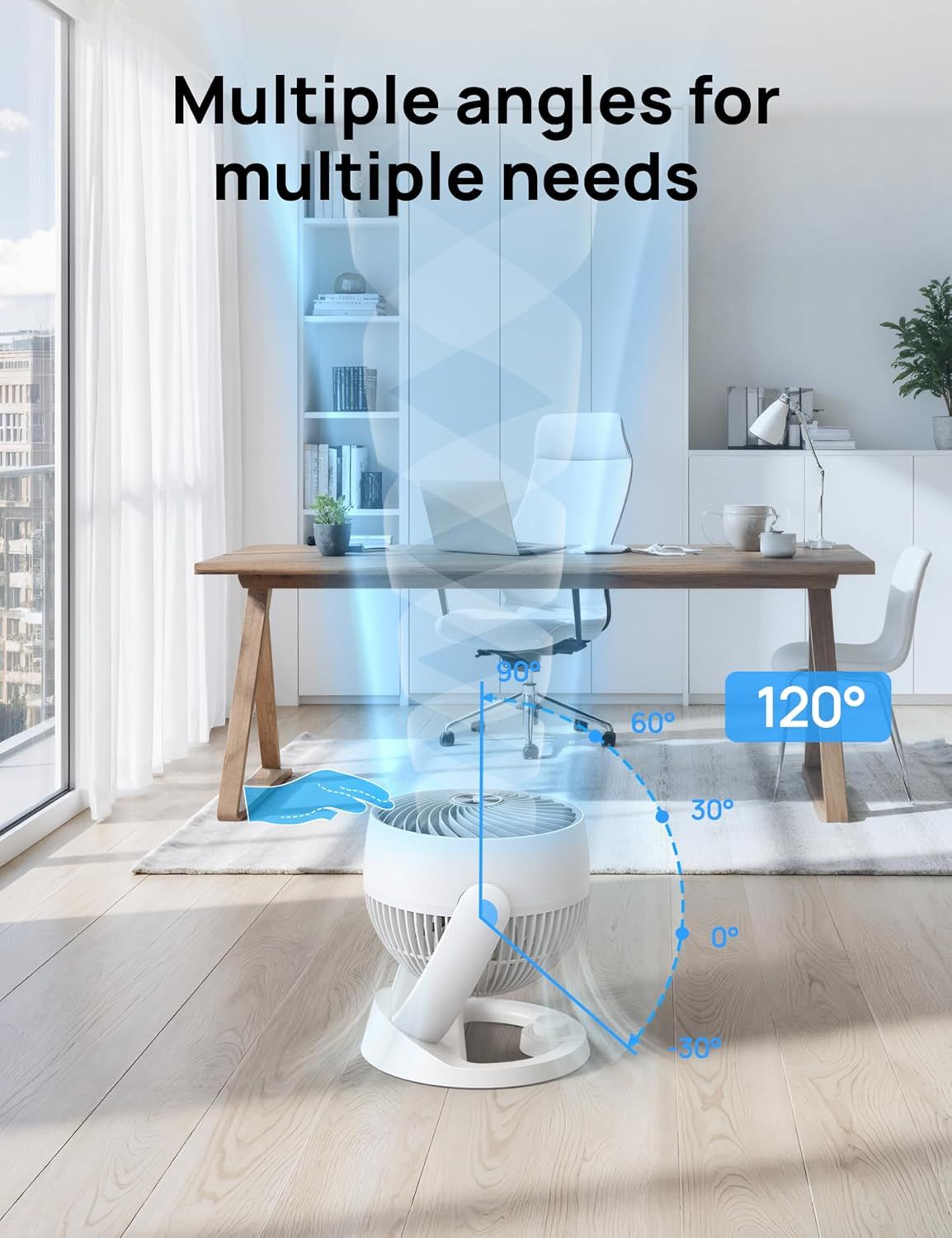 Fan for Bedroom, 12 Inches, 70ft Powerful Airflow, 25db Quiet Table Air Circulator Fans for Whole Room, 120° Adjustable Tilt, 3 Speeds, Desktop Fan for Home, Office, Kitchen New Era Fashion LLc