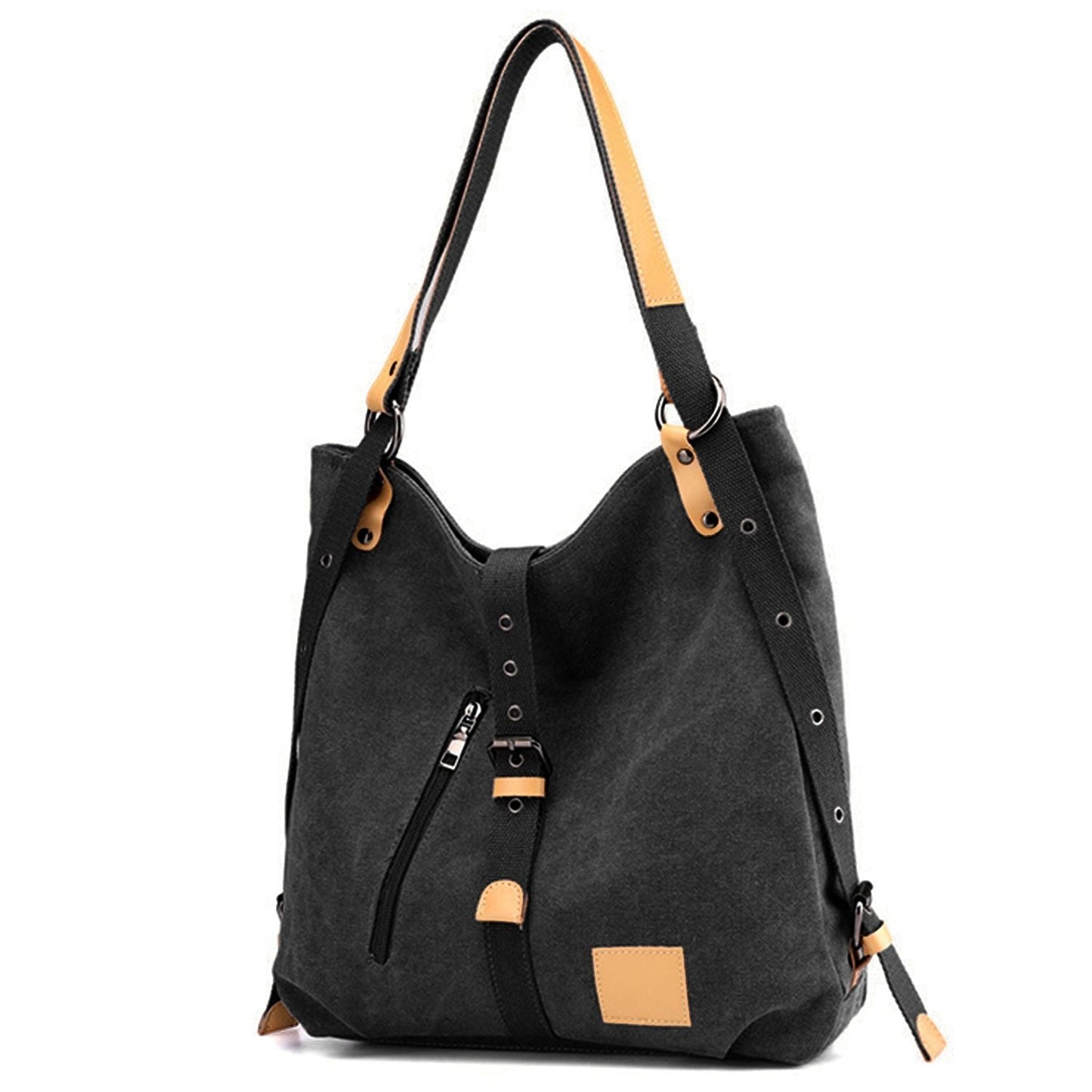Ladies Canvas Tote Bag Multifunctional Purse Handbag Adjustable Shoulder Rucksack Convertible Backpack Wear-Resistant Dirt-Proof For Women School Office Travel New Era Fashion LLc