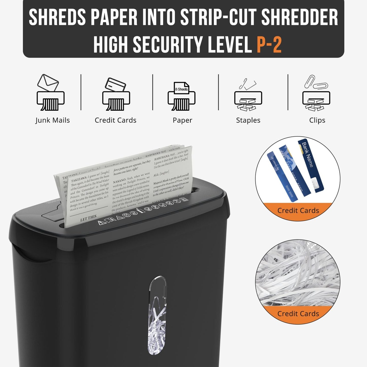 Woolsche Home Office Paper Shredder-10-Sheet Strip Cut with 3.17-Gallon Basket - P-2 Security Level - CD & Credit Card Shredder - Durable & Fast - Jam Proof System - ETL Certified New Era Fashion LLc