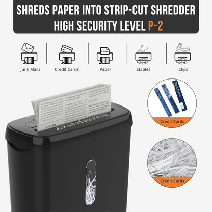Woolsche Home Office Paper Shredder-10-Sheet Strip Cut with 3.17-Gallon Basket - P-2 Security Level - CD & Credit Card Shredder - Durable & Fast - Jam Proof System - ETL Certified New Era Fashion LLc