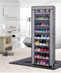Room-saving 10-Layers 9 Lattices Non-woven Fabric Shoe Rack Black New Era Fashion LLc