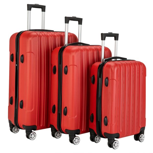 3-in-1 Multifunctional Large Capacity Traveling Storage Suitcase Luggage Set Red New Era Fashion LLc