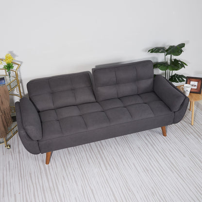 75" Flared Arm Convertible Sleeper Sofa-Dark Gray New Era Fashion LLc