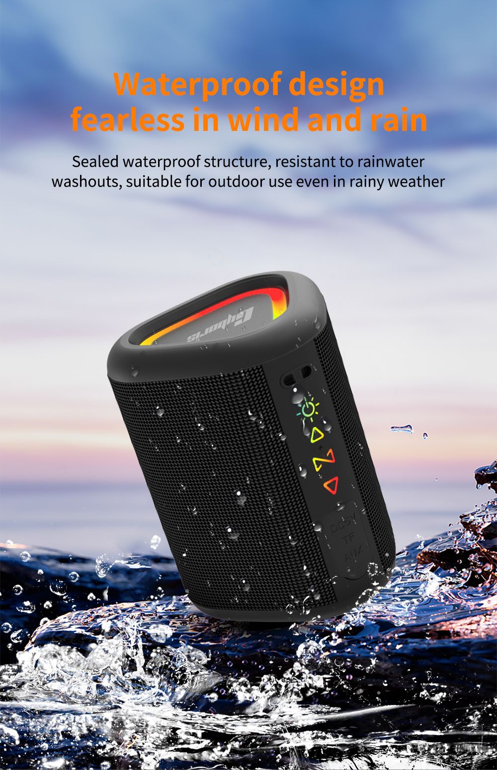 Cyboris S1 High Quality Portable Mini Waterproof Bluetooth Speaker, Wireless V5.4 Outdoor TWS Stereo Sporting Speakers 15W Loud Stereo Soundbox New Era Fashion LLc