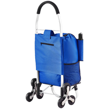 Stair Climber Trolley Dolly, 36L Folding Shopping Cart, Grocery Cart Trolley Laundry Stair Climbing Handcart with 6 Wheels & Oxford Cloth Bag, Foldable Cart for Shopping Grocery Laundry Climbing New Era Fashion LLc