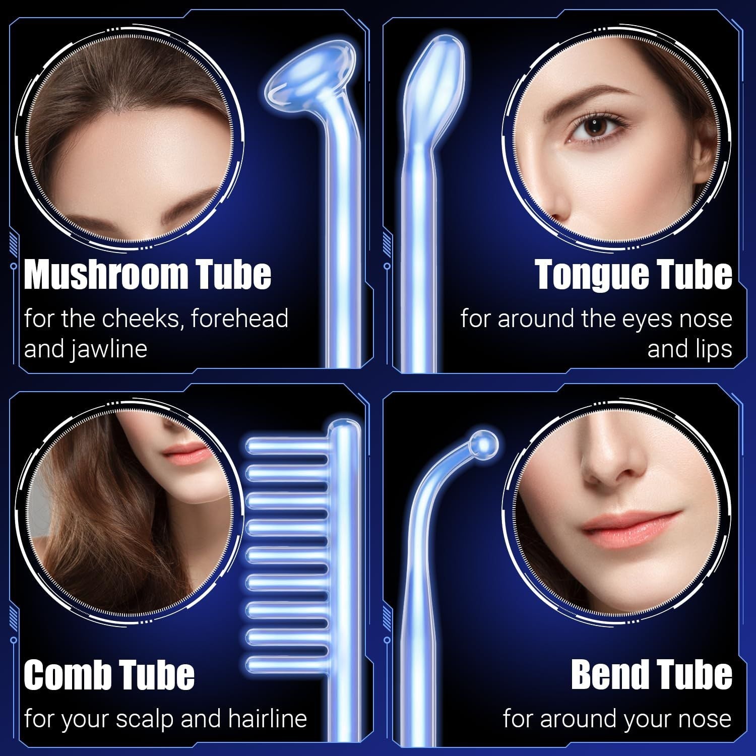 High Frequency Wand 'C Violet Portable Skin Therapy Machine for Anti-Aging - Skin Tightening - Wrinkle Reducing - Dark Circles - 4 in 1 New Era Fashion LLc