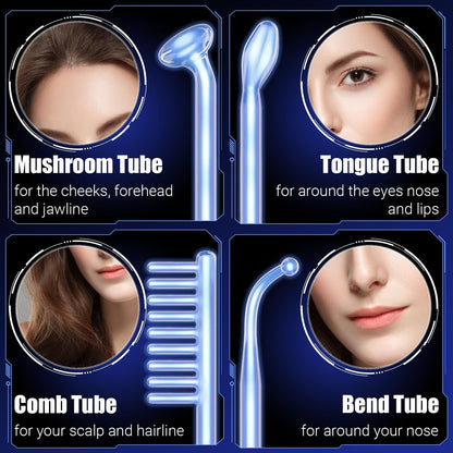 High Frequency Wand 'C Violet Portable Skin Therapy Machine for Anti-Aging - Skin Tightening - Wrinkle Reducing - Dark Circles - 4 in 1 New Era Fashion LLc