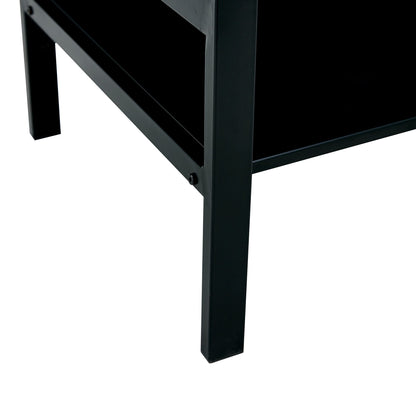 Glass Lift Top Coffee Table;  Modern Simple 2-Layer Tempered Glass Coffee Table for Living Room;  Black New Era Fashion LLc
