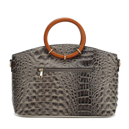 MKF Collection Phoebe Faux Crocodile Embossed Vegan Leather Women Tote with Wristlet Wallet Bag by Mia k New Era Fashion LLc