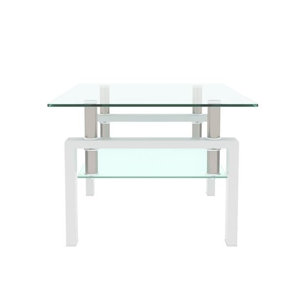 White Coffee Table, Clear Coffee Table, Modern Side Center Tables for Living Room, Living Room Furniture New Era Fashion LLc
