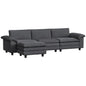 Sectional Sofa, L Shaped Couch with Deep Seat, Movable Ottoman and Pillow-top Armrests, Dark Gray New Era Fashion LLc