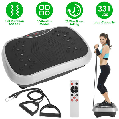Vibration Exercise Machine With Resistant Bands Remote Control Whole Body Vibration Platform Workout Equipment Home Fitness Training Equipment For Weight Loss Fat Burner New Era Fashion LLc