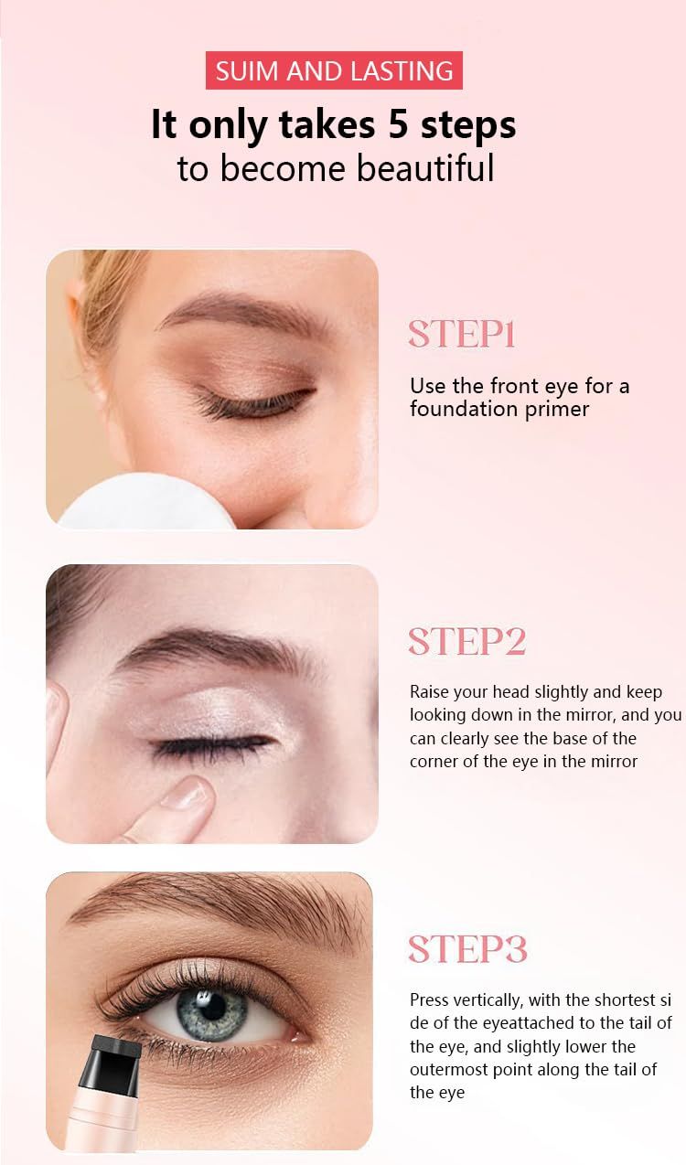 Winged Eyeliner Stamp Pen Dual Head Rotating Design, Quick-Dry, Long-Lasting, Smudge-Proof for Easy Cat Eye (1#/Black) New Era Fashion LLc