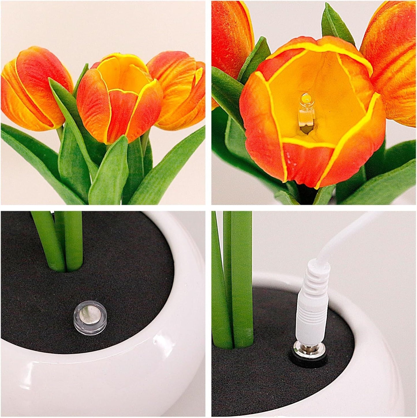 Tulip Lamp - LED Replica Tulip Table Lamp with Flower Vase for Desktop Decoration. Suitable for home, living room, desktop decoration, holiday gifts, atmosphere decoration lamps. Powered by USB New Era Fashion LLc