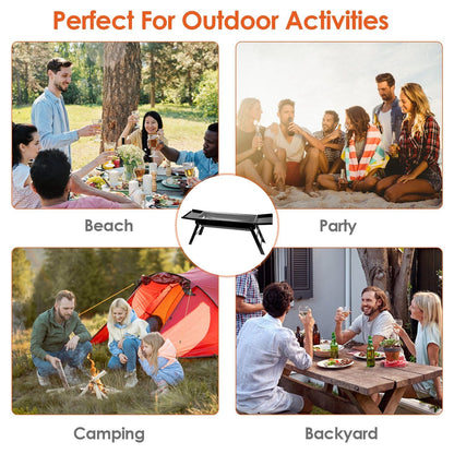 Folding Charcoal BBQ Grill Stainless Steel Grill with Shelf Net Easy Setup for Camping Picnic Outdoor Party Backyard New Era Fashion LLc