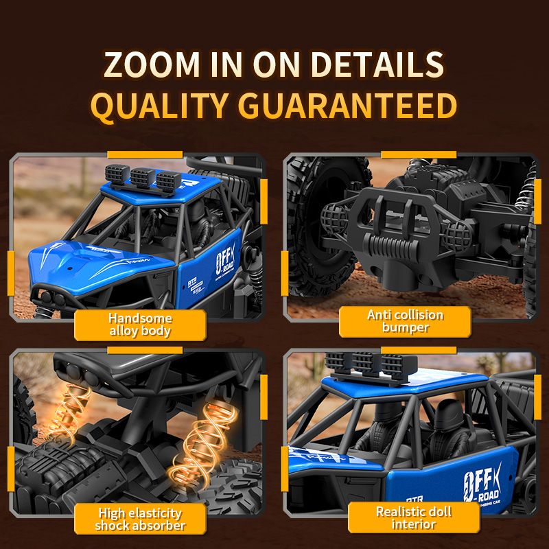 All-terrain Electric Toy Car, Alloy Car, 1:20 Scale Model Car, 2.4GHz R/ C Off-road Car, High-speed Car, with Headlights And Shock Absorption, Birthday Gifts for Kids Over 3 Years Old New Era Fashion LLc