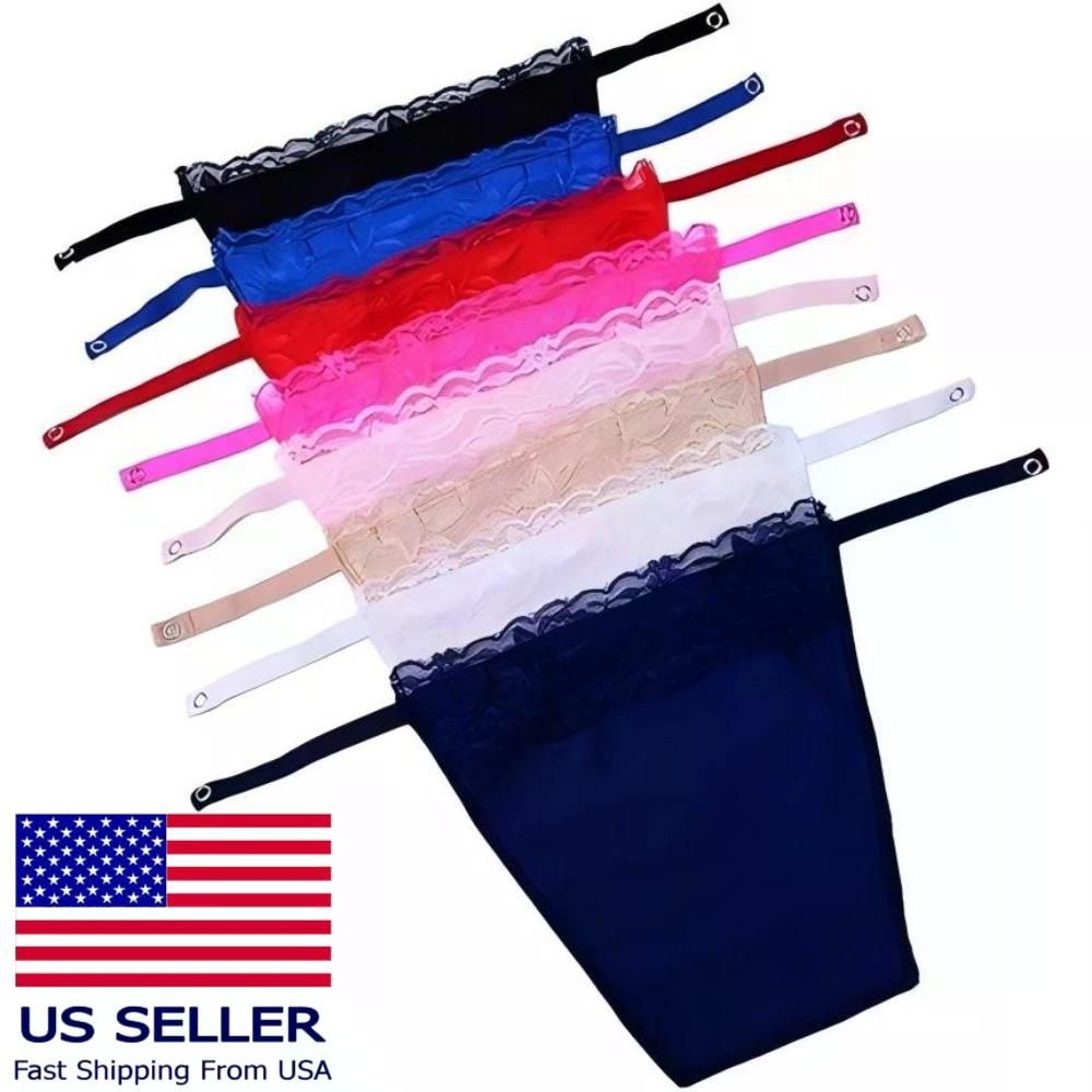 8 Pack Women Lace Cami Clip-on Mock Camisole Overlay Modesty Panel for Low-Cut Shirt New Era Fashion LLc