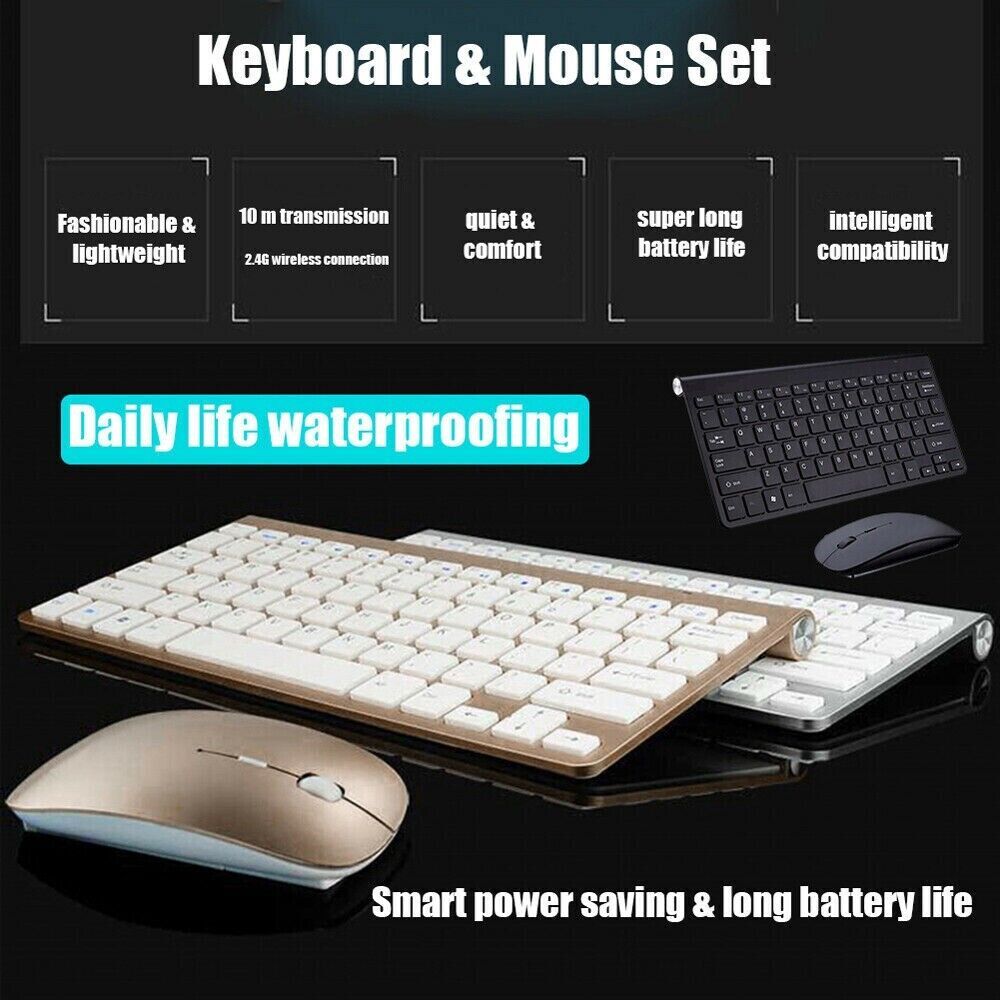 Mini Wireless Keyboard And Mouse Set Waterproof 2.4G For Mac Apple PC Computer New Era Fashion LLc
