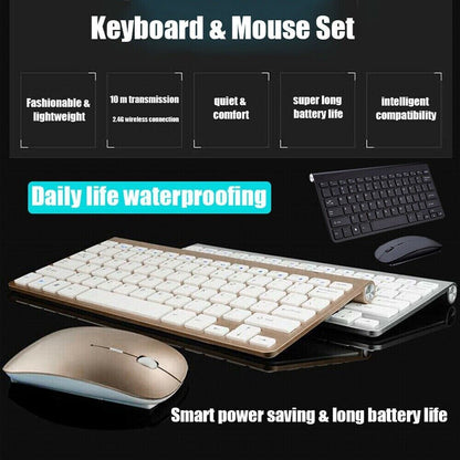 Mini Wireless Keyboard And Mouse Set Waterproof 2.4G For Mac Apple PC Computer New Era Fashion LLc
