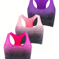 1pc/2pcs/3pcsMedium Support Two Tone Racer Back Sports Bra, Fitness Workout Running Yoga Bra New Era Fashion LLc