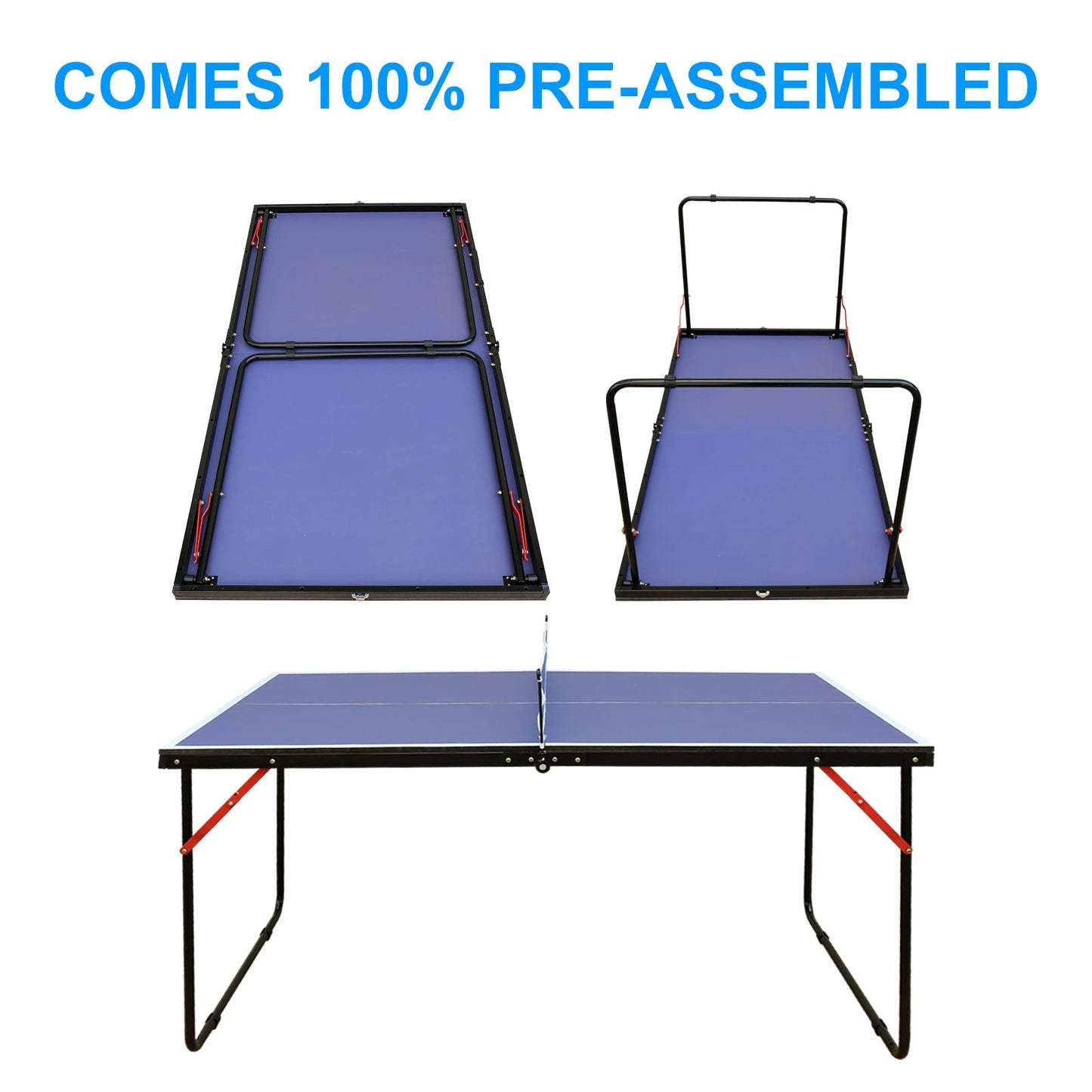 Table Tennis Table Foldable & Portable Ping Pong Table Set with Net and 2 Ping Pong Paddles for Indoor Outdoor Game New Era Fashion LLc