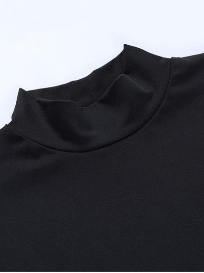 Solid Sleeveless Hollow Out Sexy Dress; High Split High Neck Dress; Women's Clothing New Era Fashion LLc