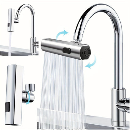 3 in 1 Large-Scale 360° Waterfall Kitchen Faucet - Touch-Controlled, Swivel Spout, Extender for Kitchen Sink, Vegetable and Fruit Washing - Zinc Alloy Construction, Chrome Finish, Contemporary Style New Era Fashion LLc