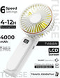 Portable Handheld Fan, Portable Fan Rechargeable, 4000mAh, 180° Adjustable, 6 Speed Wind, Display Electricity in Real Time, USB Rechargeable Foldable F an, Quiet Personal Fan as Power Bank New Era Fashion LLc