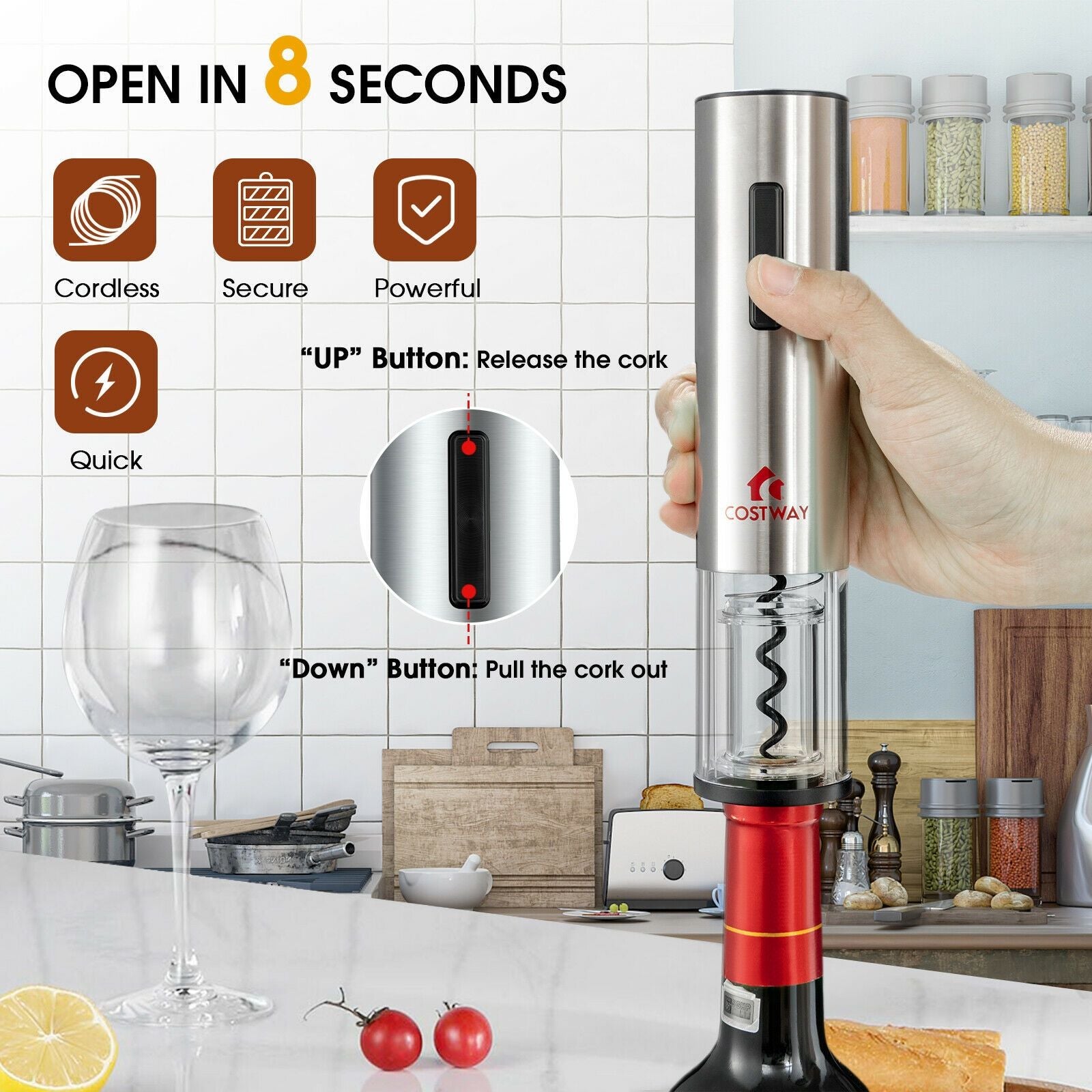 6-in-1 Electric Wine Bottle Opener Set with Foil Cutter New Era Fashion LLc