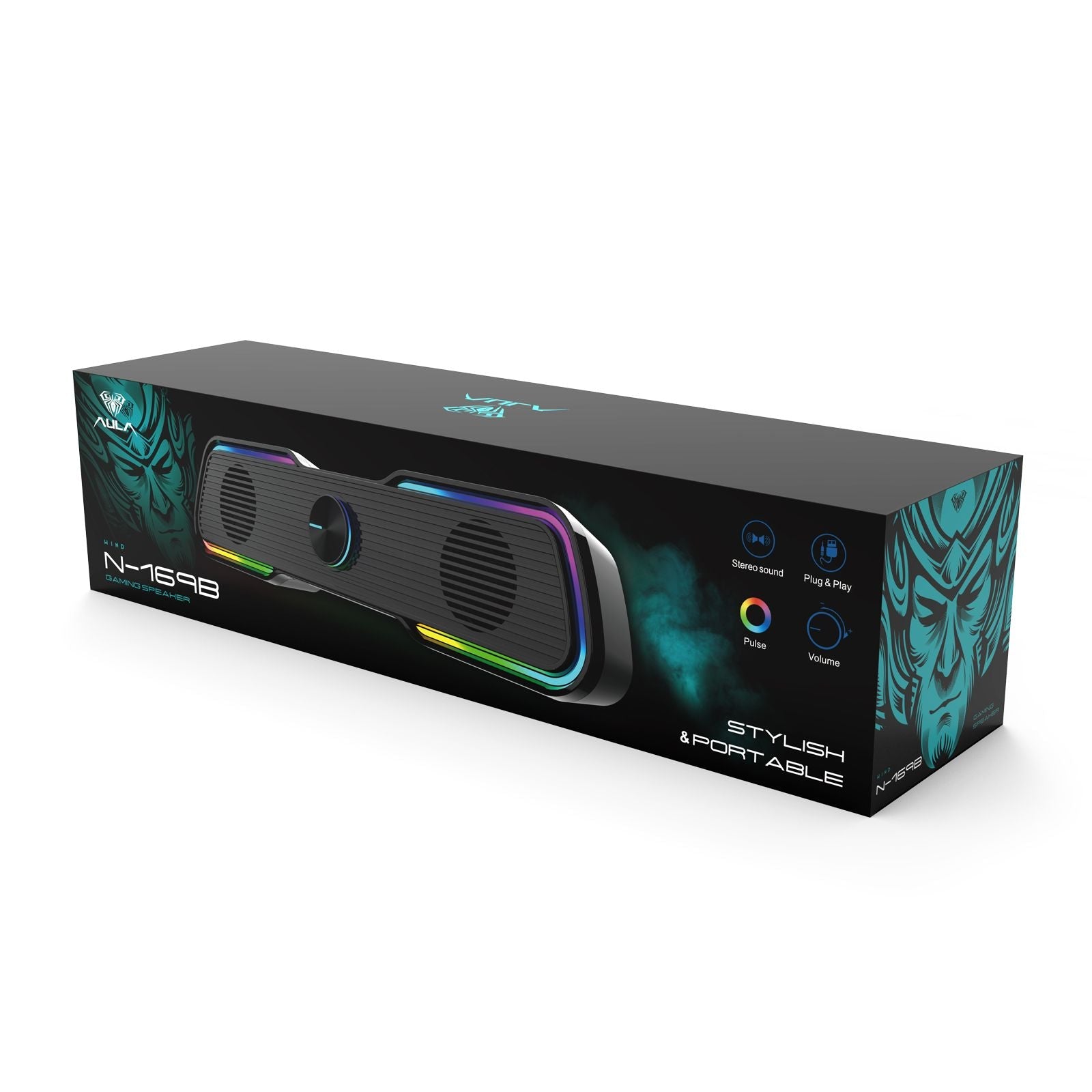 AULA N-169B Computer Speakers PC Sound Box HIFI Stereo Microphone USB LED Light For Desktop Computer/Speaker New Era Fashion LLc