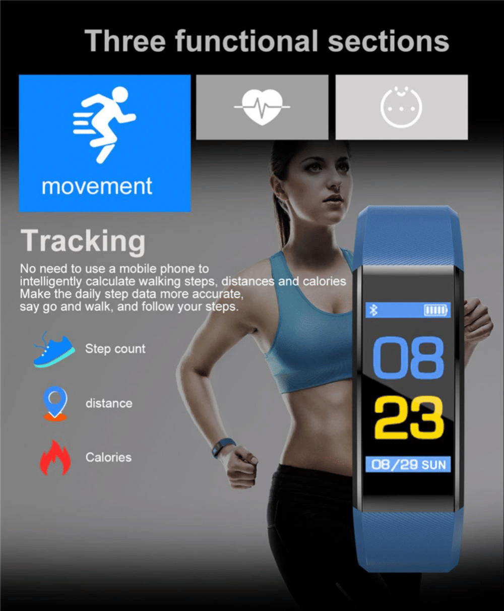 Fitness Smart Watch Activity Tracker Heart Rate For Women Men Oxygen BP Monitor New Era Fashion LLc
