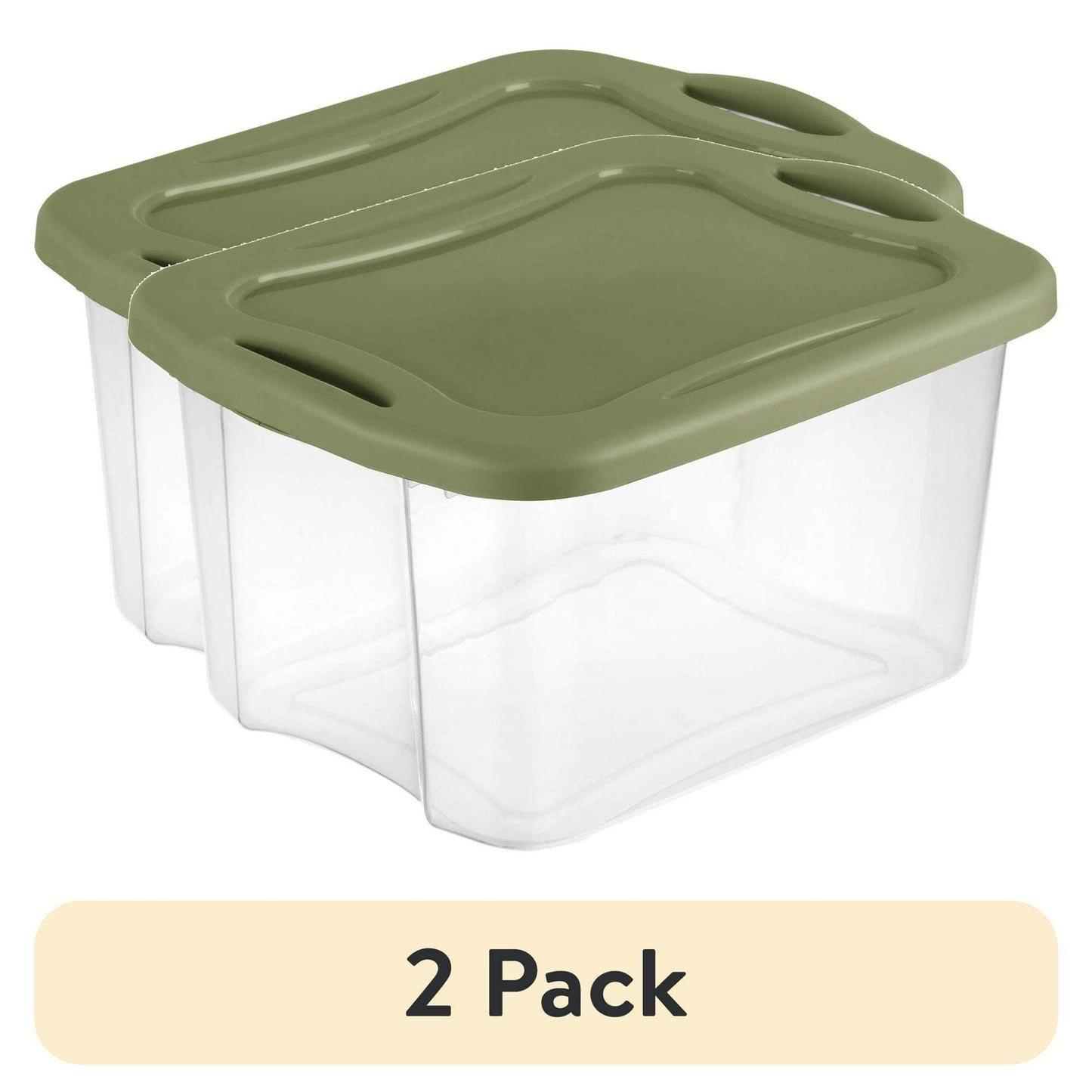 (2 pack) 40 Quart EZ Carry, Plastic Storage Bin, Full-Grip Handles, Green New Era Fashion LLc