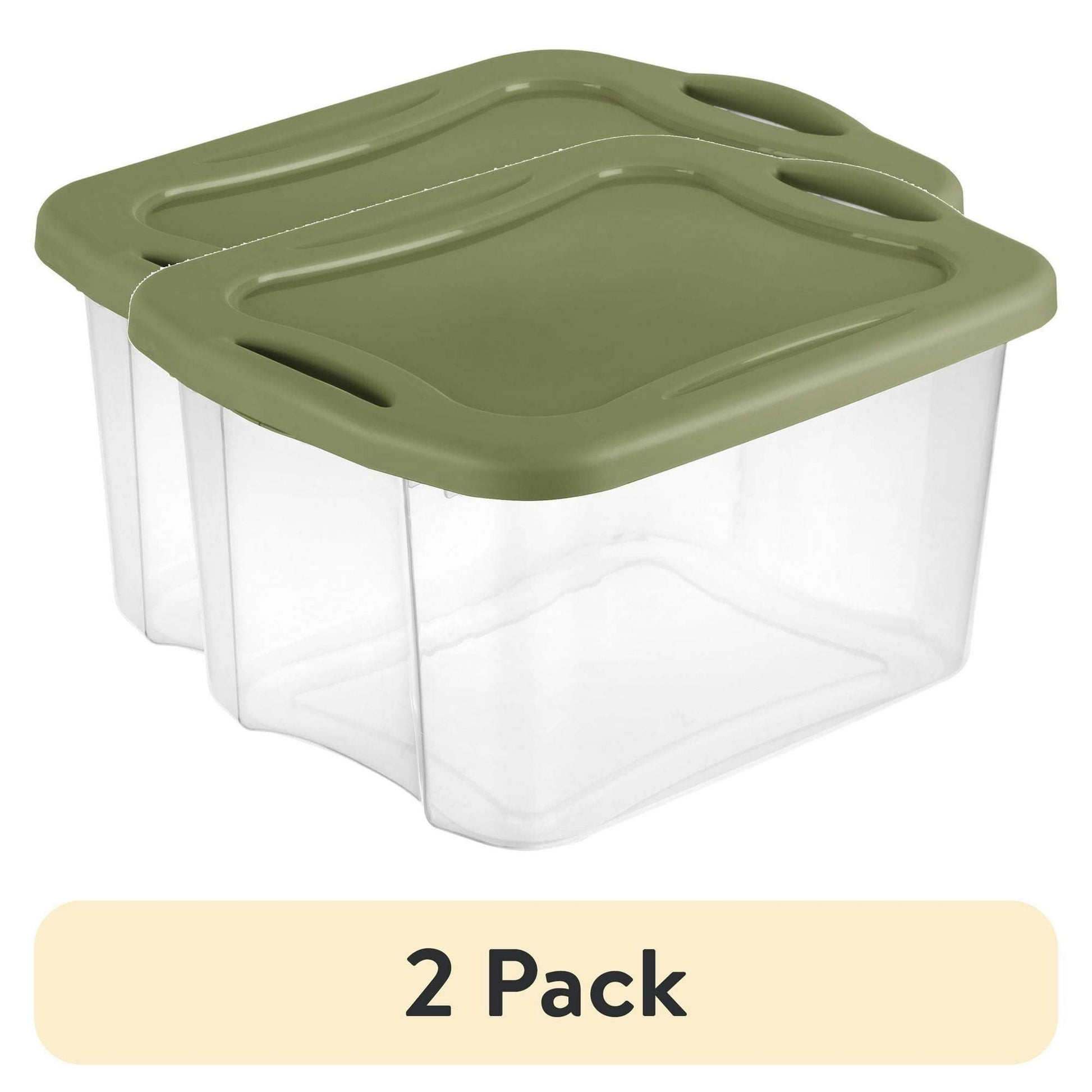 (2 pack) 40 Quart EZ Carry, Plastic Storage Bin, Full-Grip Handles, Green New Era Fashion LLc