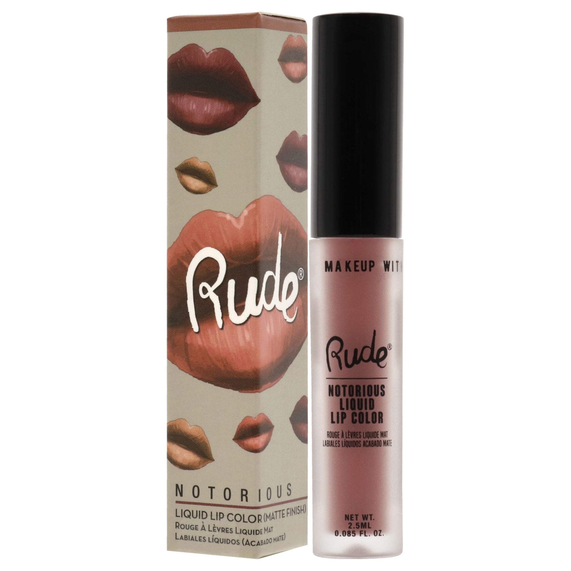 Notorious Rich Long Liquid Lip Color - Obscene Gesture by Rude Cosmetics for Women - 0.1 oz Lip Color New Era Fashion LLc