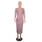 Sexy striped midi bodycon dress Women autumn winter female New Era Fashion LLc